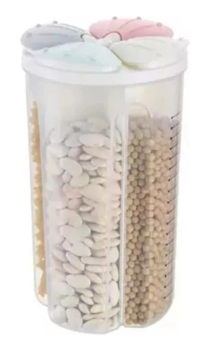 Contenedor Dispensador Granos Cereales Dividido X4 Puestos