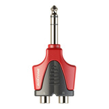 Adaptador Conector Estéreo Plug 2 Rca Hembra A Jack 6,3mm