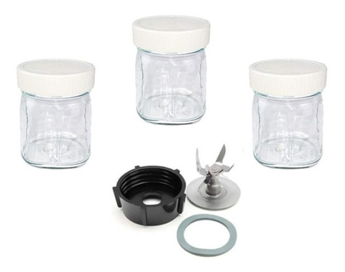 Kit De 3 Mini Vasos Cristal Completo Para Oster
