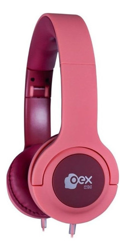 Headset Kids Oex Kids Hs317 Sugar Dobrável Rosa E Cereja