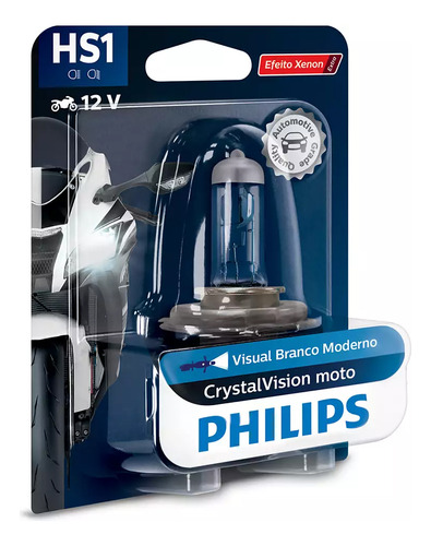 Philips Lampada Farol Moto H4 Fit Crystal Vision 35/35w