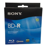 10 Disco Bd-r Blu Ray Sony Regrabable 25 Gb 6x En Estuche