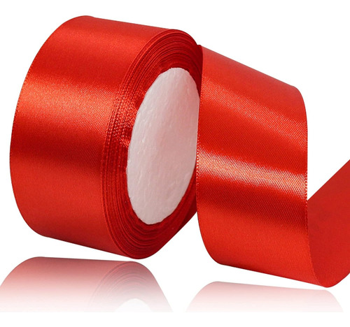 3 Rollos Azul/rojo Listón Satinado De Cara Colores 4cm*67.5m