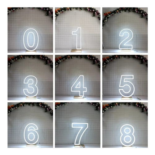 Letrero Led Neon Numero 1 Cifra Blanco Alto 30cm Luminoso