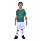 Uniforme Palmeiras Infantil Verde Kit Dry 3 Pçs Oficial