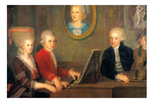 Vinilo 30x45cm Mozart Con Su Familia Pintura