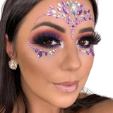 Kit 3 Adesivo Facial De Strass Glitter Brilho Carnaval