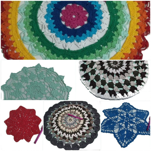 Carpeta Crochet Hilo Redonda X5 Iguales O Diferentes