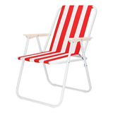 Silla Camping Plegable, Paseos, Playa Color Rojo