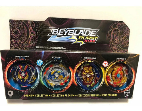 Beyblade Burst Rise Premium 4 Beyblades E Color Negro