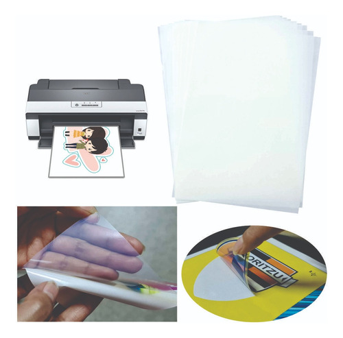 Vinilo Autoadhesivo Semi Transparente 10h A4 P/tinta Inkjet
