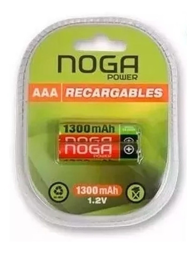 Pilas Recargables Aaa Blister X2 Unidades Noganet 1300 Mah