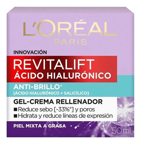 Crema Gel Loreal Revitalift Acido Hialuronico Antiedad 50ml