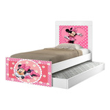 Cama Solteiro Minnie Com Auxiliar, Cama De Menina