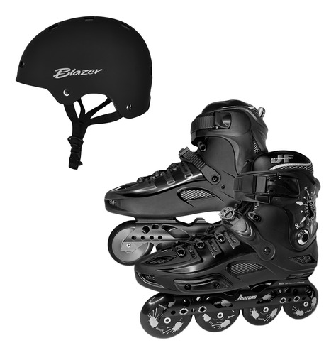 Patines Freeskate Profesional Bota Rígida Resistente + Casco