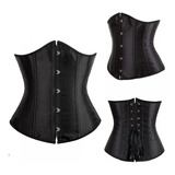 Corsé Corset Faja Victoriano Satinado Ajustable Cinturilla