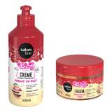 Salon Line Kit Antifrizz Vegano Crema Peinar Y Geleia Manzan