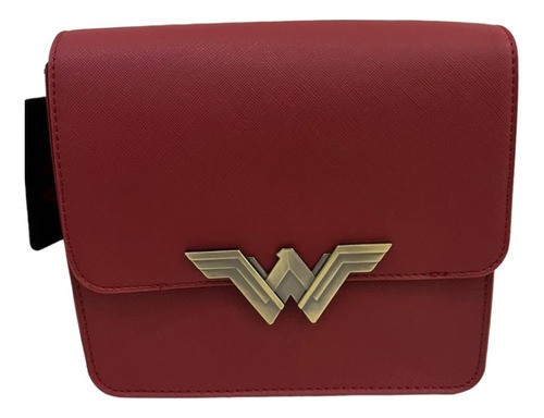 Bolsa Juvenil Wonder Woman Hermosa Acabado De Los Herrajes Metálico Color Rojo Color De La Correa De Hombro Rojo