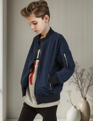 Chamarra Niño Bomber Tipo Rompe Vientos Con El 40% De Descue | MercadoLibre