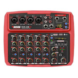 Consola Mixer Con Interfaz Usb Novik Neo Nvk I08bt Rojo