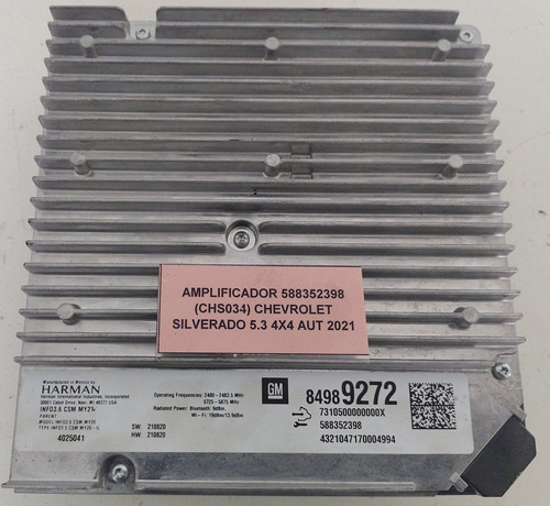 Amplificador Chevrolet Silverado 5.3 4x4 Aut 2021 
