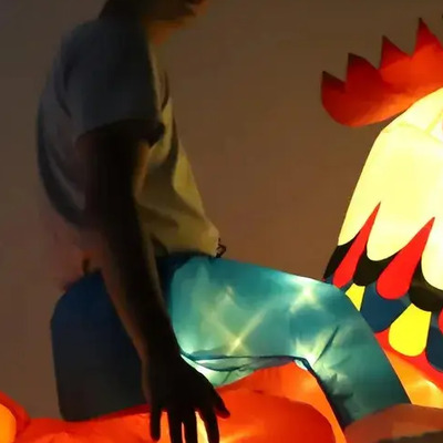 Colorworld Disfraz Inflable De Gallo Pollo Con Luz Led Es Adecuado Para Una Altura De 155 A 190 Cm,disfraces De Fiesta Cosplay Halloween Navidad Rojo - Led 155 - 190 Cm