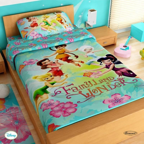 Juego De Sábanas Hadas - Original Disney - Cama Sencilla