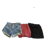 Combo X3u Lote Shorts Verano Mujer Talle S Liquidación