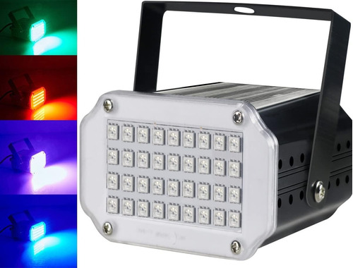 Mini Flash Luz 36 Led Rgb Audio Ritmico Strobe Efectos