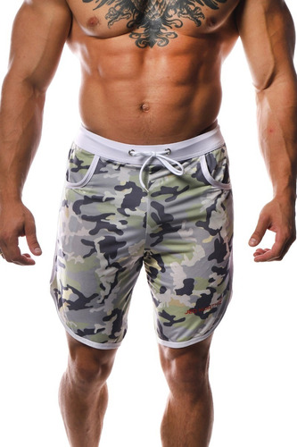 Short Deportivo Ultra Ligero Gym Camuflaje Gris Jed North