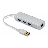 Adaptador Hub Usb 2.0 A Ethernet Red Lan Rj45 + 3 Usb A 2.0