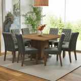 Juego De Comedor Con Mesa Madera 8 Sillas M/p Leila Madesa