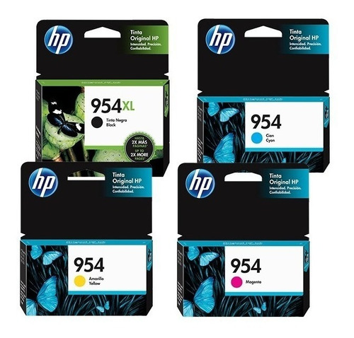 Tinta Hp 954xl Negra+ 954 Cian+ 954 Magenta+ 954 Amarilla