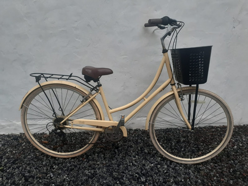 Bicicleta Philco Sicilia Acero 7vel Shimano Beige  + Canasto