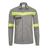 Camisa Eletricista Fr Arco Eletrico Cinza Anti Chama Nr10