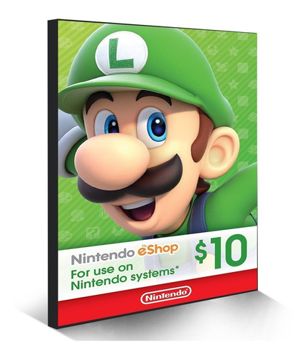 Cartão Nintendo Eshop Usa Switch 3ds Wii U Ecash $10 Dolares