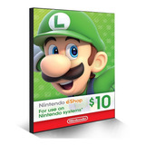 Cartão Nintendo Eshop Usa Switch 3ds Wii U Ecash $10 Dolares