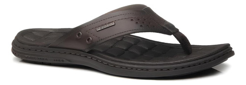 Chinelo Pegada Masculino Couro Amortech Cravo Marrom