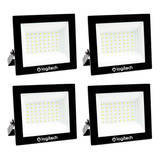 Kit 4 Refletor Led 500w 6500k Resistente Água Branco Frio