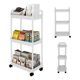 Carrito Auxiliar Organizador Multiusos Almacenaje 3 Niveles Color Blanco