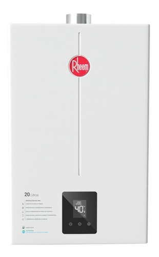 Aquecedor A Gás Gn Rheem Prestige Rb3ap20 Branco 127v/220v