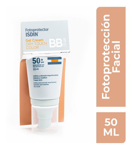 Fotoprotector Isdin Spf 50+ Dry Touch Con Color Bb Cream Protector Solar Toque Seco Pieles Grasas