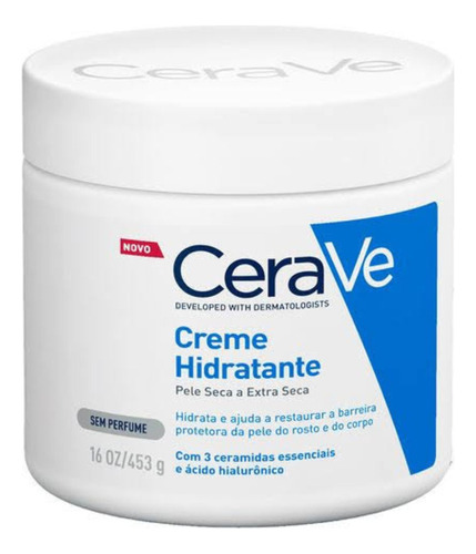 Kit Com 2 Creme Loção Neutro Cerave Hidratante Corpo 453g