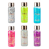 Pack6 Glitter Gel Decorativo Brillo Rostro Cuerpo Cabello