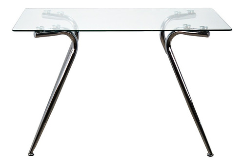 Mesa Vidrio Templado Rectangular Comedor Patas Cromadas