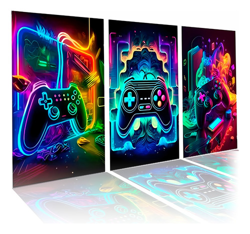 Quadro Decorativo Gamer Game Neon Controle Jogos Quarto 4k