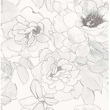 Papel Tapiz - Black And White Floral Wallpaper Removable Flo