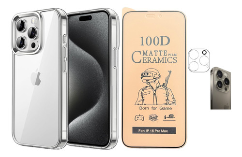 Estuche Forro Rígido + Cerámica + V. C Para iPhone 12 / 11