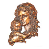  Antiguo Bronce En Relieve Virgen María Decorativo Italiano