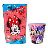 Set 2pcs De Toalla Infantil De Minnie Hi Go Con Vaso Parvulo